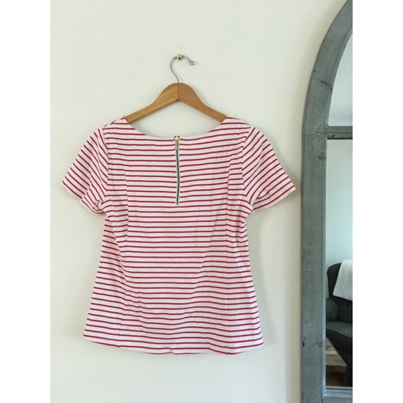 Banana Republic Fitted Red and White Striped Top - Picture 2 of 8